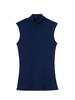 Camisola de gola média de verão feminina, malha preta, justa, uso externo, camada de base, camisa sem mangas, top feminino