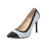 Zapatos Femeninos Nuevos 2023 de Punta Baja Estilo Sencillo Bloque de Color Moda Zapatos de Una Sola Capa Zapatos de Manga Zapatos de Tacón Alto Zapatos Documentales Zapatos de Mujer
