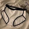 Estilo Fresco Deportivo Ins Simple Chica Ropa Interior Cintura Media Estilo Japonés Blanco y Negro Algodón Puro Entrepierna Calzones para Mujer Piel-Fribottomly