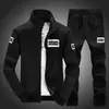 Traje deportivo juvenil para hombre 2024 Nuevo Primavera y Otoño Chaqueta casual ajustada Conjunto de dos piezas para hombre