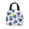 Bolsa de almuerzo con estampado de dibujos animados de Stitch transfronteriza para estudiantes de primaria y secundaria, lonchera térmica, bolso de mano, bolsa de comida para niños