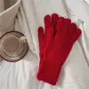 Luvas Touchscreen, Luvas de Lã Tricotadas para Mulheres, Espessadas para Outono e Inverno, Luvas Quentes para Estudantes, Feitas Sob Medida, Venda Direta do Fabricante