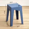 Taburete Cuadrado de Una Pieza Color Macarrón, Apilable, Ahorra Espacio, Resistente, Antideslizante de Plástico, Taburete para Mesa de Comedor para Uso Doméstico