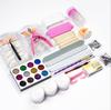 Set de Uñas de Cristal Rosa Cristal Uña Francesa Set para Principiantes Set de 23 Piezas Polvo de Glitter de 12 Colores