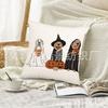 Fábrica direta de fronhas novas de Halloween transfronteiriças, decoração de quarto e sofá, fronha de linho com tema de fantasma e osso