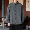 Otoño/Invierno 2026 Nuevo Cardigan de Punto para Hombre Estilo Chino Nuevo Cuello Alto Retro Estilo Nacional de un Solo Botón Holgado Casual