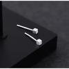 Pendientes de botón para hombre con forma geométrica de aguja plateada, sencillos, para perforación en la oreja, estilo frío, para hombre soltero, a la moda, con forma de palillo