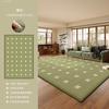 Alfombra Sala de Estar Verde Nuevo Estilo Retro Francés Estilo Mid-Century No Lavable Limpiable Sofá Lujo Ligero Alta Gama Alfombra de Dormitorio