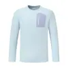 Camiseta de Manga Larga para Hombre de Secado Rápido para Exteriores con Cuello Redondo, Top Deportivo para Viajar al Trabajo, Ropa Casual y Entrenamiento de Running