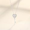 Collar inteligente de plata de ley S925 con forma de corazón que late, cadena de clavícula de moda, regalo para la mejor amiga de la mujer.