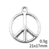 21X17Mm 0.9g Prata Antiga Mais Vendida Retro Liga de Zinco Acessórios Europeu e Americano Popular Pingente da Paz
