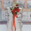 Nuevos tiradores de puerta florales versátiles para respaldo de silla de boda al aire libre, decoraciones florales para escaleras, decoraciones para coche de boda en la iglesia y accesorios florales artificiales.