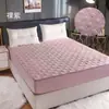 Lençol de baixo com elástico, acolchoado, espesso, cor sólida, 100% algodão, lavável à máquina, adequado para colchão Simmons, cama de casal 1,8m, 1,5m