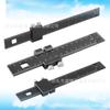 Regla de posicionamiento tipo T para carpintería 15cm 6 pulgadas bloque de posicionamiento de aluminio negro 20cm regla de tope 300 regla métrica en pulgadas