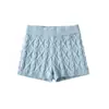 Cardigan com Capuz de Tricô Trançado Novo Estilo Primavera e Outono 2026 para Mulheres, Conjunto Suéter Liso Retrô Americano + Shorts de Cintura Alta
