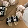 Sandalias de suela gruesa para mujer para el verano de 2024, nuevas sandalias con lazo, zapatos de playa de tacón alto de moda, versátiles de suela blanda