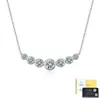 Collar de Plata de Ley S925 con Moissanita Sonrisa para Mujer Siete Piedras Cadena Curva para Clavícula Joyería Versátil de Lujo Ligero Fábrica de Origen