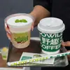 2025 Novo Copo de Café Descartável com Tampa Embalagem Comercial Copo para Bebidas Quentes e Frias em Relevo Copo de Papel para Café Universal Impressão