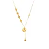 Moderna Cadena para Clavícula Popular en Transmisión en Vivo Buda Gordito de Paz y Alegría Collar Dorado con Cadena Versátil de Estilo Chino Nuevo de Lujo Ligero de Alta Gama