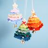 Sino de árvore de natal transfronteiriço lã crochê diy tricô presente pendurado no carro decorações feitas à mão