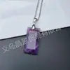 Pingente Retangular Facetado de Cristal Natural Ágata Jade Pingente Quadrado Joias DIY Colar Venda Quente Transfronteiriça Atacado