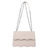 Bolso Cuadrado Pequeño Nuevo Bolso Estilo Coreano para Mujer 2025 Nuevo Color Sólido Sencillo Moda Patrón de Ondas Cadena Hombro Cruzado