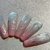 Yitu Patrón de Hormiga Cadena Plateada Láser Pegatinas para Uñas Estrella Estilo Lujo Ligero Estrella Dulce Pegatinas Decorativas Francesas Yt5653