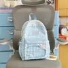 Mochila de Viaje Estilo Japonés Dulce con Cuadros, Bloques de Color y Lazo para Niñas y Estudiantes - Colección Primavera/Verano 2026