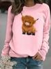 Amazon comercio exterior transfronterizo moda casual caricatura estampado de pantorrilla moda base suéter de manga larga suéter al por mayor mujer