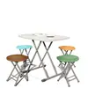 Taburete Plegable de Plástico Taburete Portátil para Comer Sala de Estar Taburete Pequeño Hogar Adulto Taburete Redondo Exterior Taburete Pequeño Silla Plegable