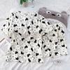 Pijama simple de verano de estilo coreano nuevo para mujer, de manga corta y shorts, dulce y lindo, ropa de casa de verano, traje de dos piezas