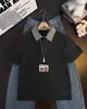 Camisa Polo Unisex de Manga Corta Pesada Estilo Americano, Camiseta de Verano de Alta Gama con Cuello de Espiga, Corte Limpio de Media Manga
