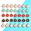 Acessórios para joias DIY pulseira de renda esmaltada dupla face brincos pequenos pingentes esmaltados 26 letras inglesas liga