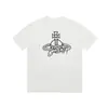 Camiseta de Manga Corta con Diseño de Serpiente y Planetas Envolventes de Moda para Mujer, Nueva Moda Verano 2025 Marca, Top de Algodón Puro con Hombros Normales