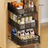 Estante de capas para gabinete tipo cajón organizador de almacenamiento de bocadillos estante de almacenamiento debajo del escritorio gabinete de dormitorio oficina canasta extraíble