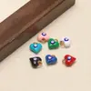 Pendente de coração de aço inoxidável europeu e americano com pingente de gota de óleo, pingente de olho grego, acessórios para joias artesanais de colar DIY atacado