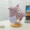 Boné de Beisebol Kuromi Infantil Estilo Coreano Desenho Animado Fofo Chapéu Quente Outono e Inverno Novo Veludo de Cordeiro Proteção de Orelha Boné de Pato