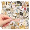50 Pegatinas de Expresiones de Gato, Decoración de Gatos y Perros de Dibujos Animados, Funda para Teléfono Móvil, Pegatinas para Maletas al por Mayor