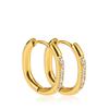 Aretes de Aro Lisos de Acero de Titanio Dorado Rosa Europeos y Americanos de Moda al Por Mayor Personalizados Punk Acero Inoxidable Planos de Piedra de Cuatro Garras