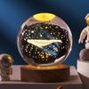 Base Luminosa Transfronteiriça Galáxia Gravada em 3D Sol Ornamento Criativo de Cristal Lâmpada de Atmosfera Bola de Cristal de Vidro Luz Noturna