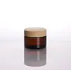 Frasco de crema marrón a prueba de luz de 5g a 100g en stock para venta al por mayor, frasco de vidrio para crema facial, crema para ojos, frasco dispensador de muestras cosméticas
