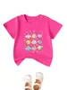 Amazon eBay sitio independiente moda casual ropa infantil para niños y niñas, camiseta rosa de bolita cuello redondo manga corta