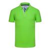 Camisa de publicidade de fábrica em grupo - moda Cavaleiro nas costas Algodão Toner verde fruta verde grama verde verde brilhante manga curta gola lapela camisa polo
