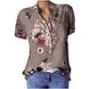 2020ebay Amazon desejo explosão moda estampado gola V manga curta camisa top 10 cores 8 tamanhos