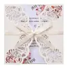 Tarjetas de invitación caladas, tarjetas de felicitación festivas, invitaciones de flor de rosa en papel nacarado, tarjetas de boda estilo europeo, páginas interiores impresas