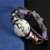 12 12 Pulsera Punk de Cuero Vacuno con Hebilla de Constelación Suministro de Comercio Electrónico Transfronterizo Caliente Joyería Regalo de Cumpleaños para Estudiante