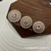 Botones Redondos de Metal de Lujo con Incrustaciones de Diamantes para Traje Abrigo de Lana Tejido Botones Decorativos Simples y Versátiles Cosidos a Mano