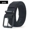 Cinto Masculino Novo de Lona com Fivela de Pino Perfurada Estilo Coreano Jovem Estudante Moda Nylon Durável Treinamento Militar Jeans