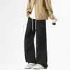 Pantalones de Trabajo de Algodón Puro para Hombre 2025 Primavera y Otoño Nuevo Estilo Holgado Recto Marca de Moda Americana Pierna Ancha Manga Corta Casual Paracaidista