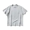 Yidao Vintage 2026 Verão Novo Estilo Americano Tendência Simples Cor Sólida Patchwork Desconstruído Design Solto Unissex Manga Curta Camiseta